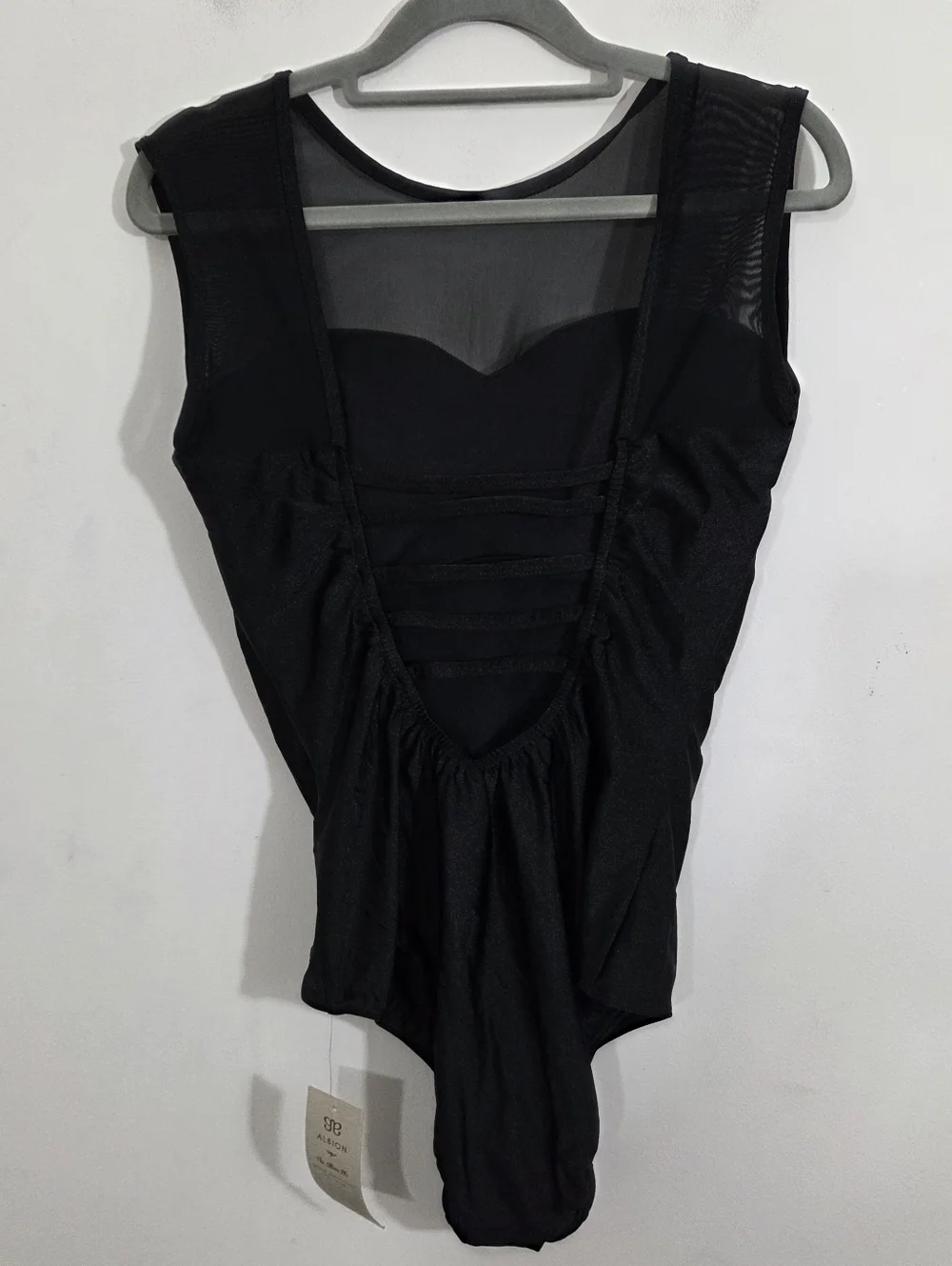 NWT Albion The Maria Black Mesh One-Piece Swimsuit Size Large - Picture 5 of 11